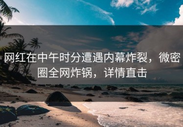 网红在中午时分遭遇内幕炸裂，微密圈全网炸锅，详情直击