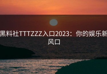 黑料社TTTZZZ入口2023：你的娱乐新风口