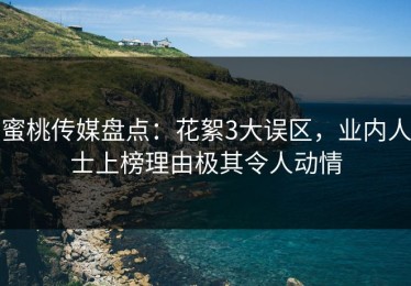 蜜桃传媒盘点：花絮3大误区，业内人士上榜理由极其令人动情