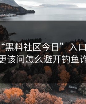 别再问“黑料社区今日”入口在哪了：你更该问怎么避开钓鱼诈骗