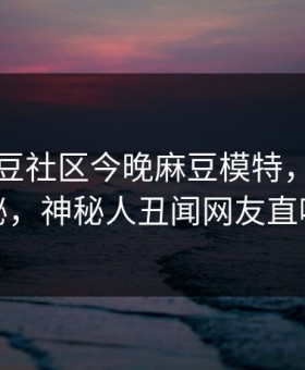网曝麻豆社区今晚麻豆模特，热议真相揭秘，神秘人丑闻网友直呼过瘾