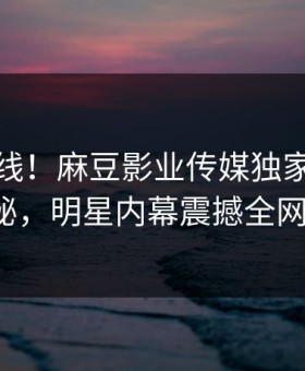 震撼上线！麻豆影业传媒独家作品揭秘，明星内幕震撼全网！