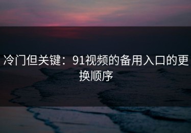 冷门但关键：91视频的备用入口的更换顺序