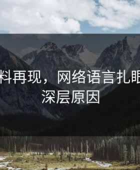 新91黑料再现，网络语言扎眼背后的深层原因