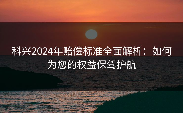 科兴2024年赔偿标准全面解析：如何为您的权益保驾护航